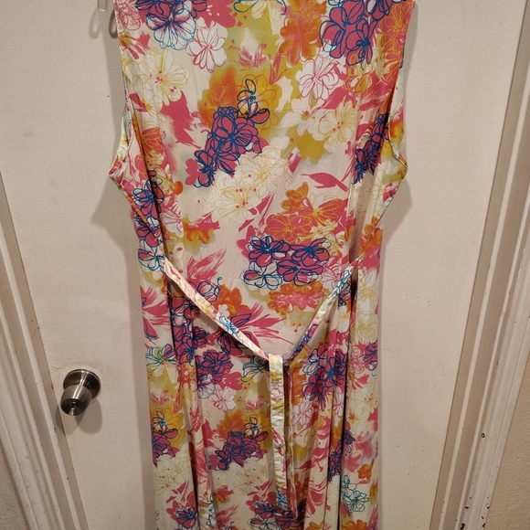 Tiki Palm NWT Colorful Floral Button Down Sleeveless Dress Sz XXL Resortwear - Picture 6 of 6